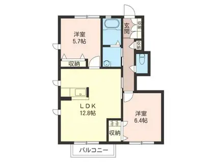 サン フォレスト シャーメゾン(2LDK/1階)の間取り写真