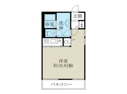 クレアーレ浜浦A(ワンルーム/1階)の間取り写真