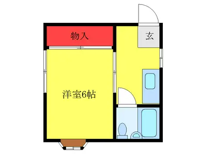 青木ハイム(1K/2階)の間取り写真