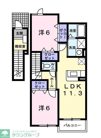 ファミールIV(2LDK/2階)の間取り写真