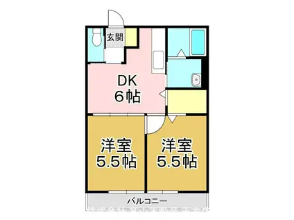 レトアヒル I(2DK/1階)の間取り写真