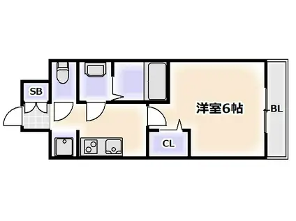 プレサンス大正エミナンス(1K/3階)の間取り写真