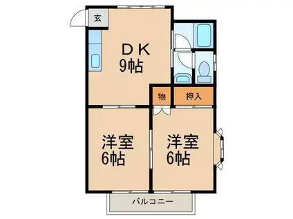 ロイヤルハイツ(2DK/2階)の間取り写真