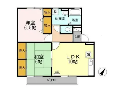 セジュールナガイ(2LDK/1階)の間取り写真