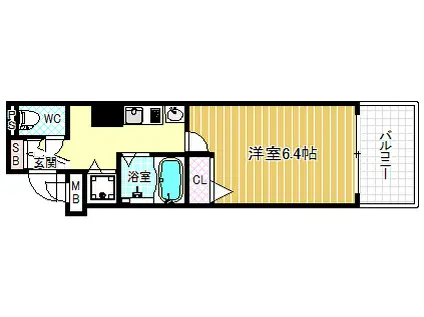 プレサンス梅田フロンティア(1K/5階)の間取り写真