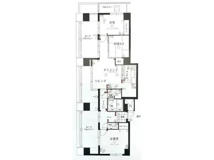 信開ベルシー敦賀(3LDK/3階)の間取り写真