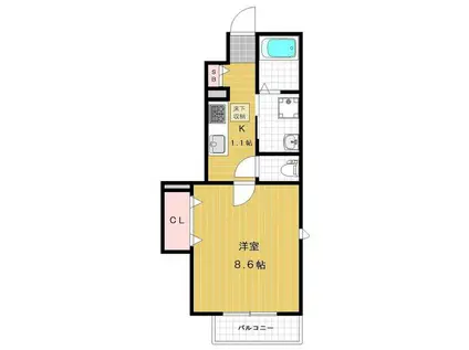 アネックス・ココぺリ(1K/1階)の間取り写真