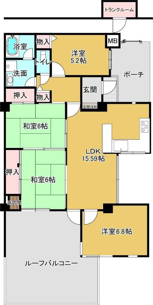 グランドメゾン姫路(4LDK/5階)の間取り写真