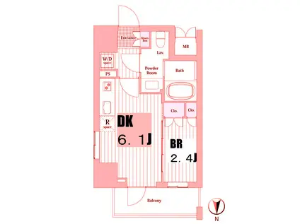 クレスト小杉スクエア(1DK/5階)の間取り写真