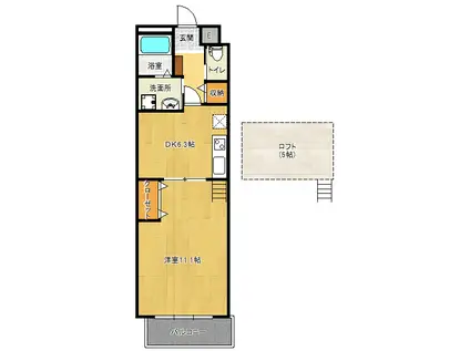 スマイルI番館(1SDK/3階)の間取り写真