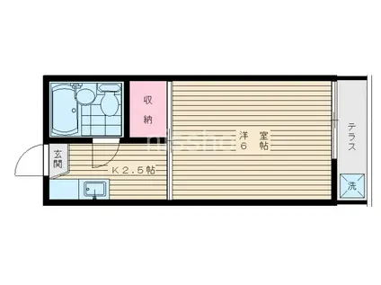 若宮フラット(1K/1階)の間取り写真