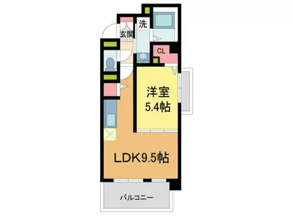 クラシェス深江(1LDK/10階)の間取り写真