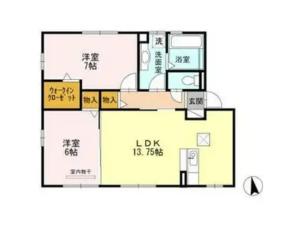 フォレスタ B(2LDK/1階)の間取り写真