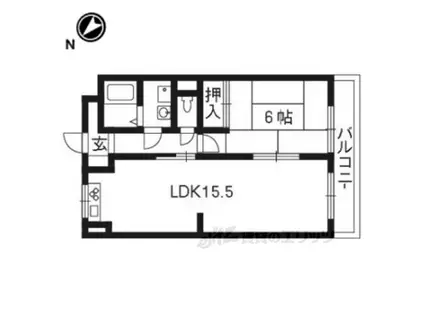 シャトー洗堰2(1LDK/3階)の間取り写真
