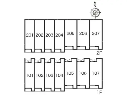 レオネクストすこやか(1K/2階)の間取り写真