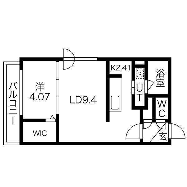 シャトーライフ手稲I(1LDK/2階)の間取り写真