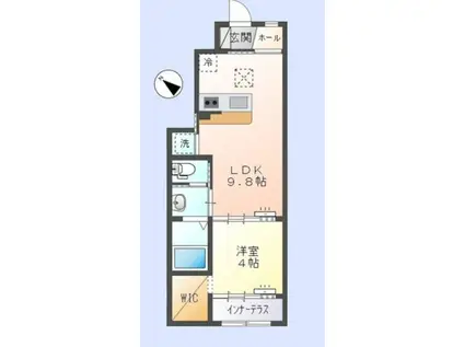 ルクレール(1LDK/1階)の間取り写真