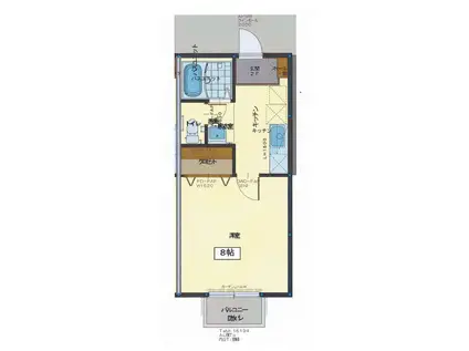 ルナソレイユ(1K/2階)の間取り写真