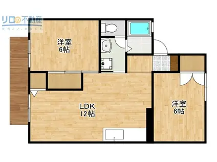 セジュール安倉A棟B棟(2LDK/1階)の間取り写真