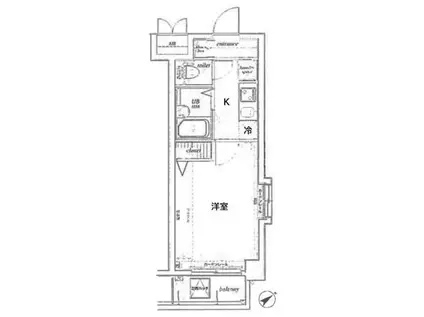 アヴィニティー上板橋(1K/2階)の間取り写真