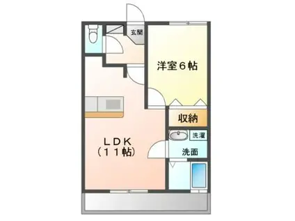 エーデルハイム(1LDK/1階)の間取り写真