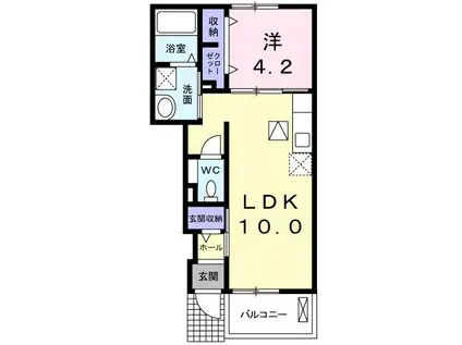 ミニョンガーデン(1LDK/1階)の間取り写真