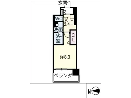 グランドサミット安島(1K/10階)の間取り写真