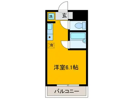 ロイヤルアウル(ワンルーム/4階)の間取り写真