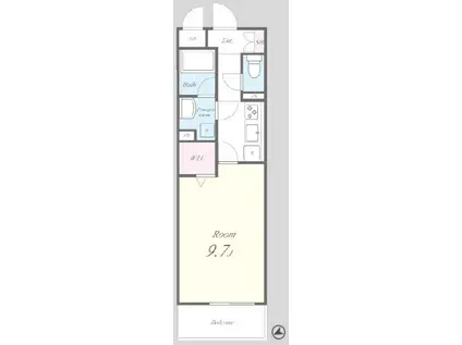 アクセル(1K/4階)の間取り写真