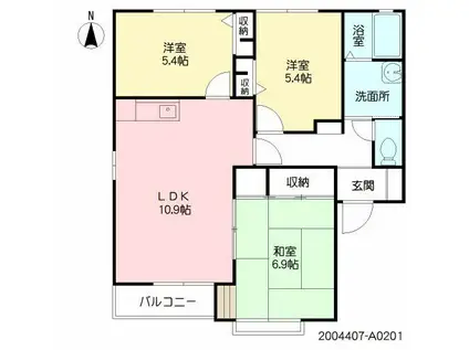 ディアスフレア(3LDK/2階)の間取り写真