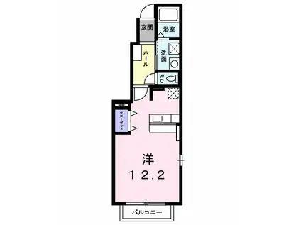 デスパシオワン(1K/1階)の間取り写真