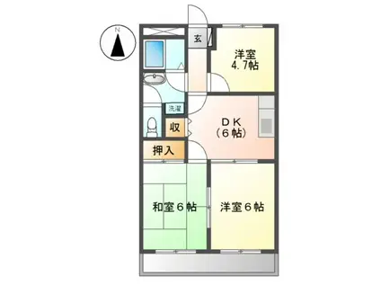 FLORENCE 吉野(3DK/2階)の間取り写真