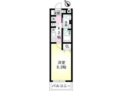 ミリアビタNO.11(1K/1階)の間取り写真
