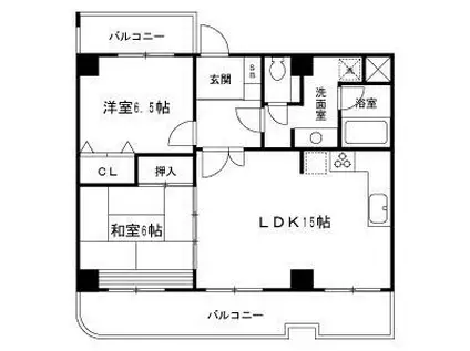 シティーアリーナ阿波座西(2LDK/9階)の間取り写真