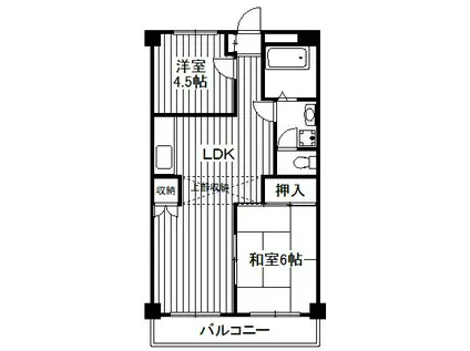 錦サカエマンション(2LDK/1階)の間取り写真