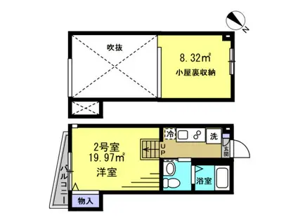 S新船橋(1K/1階)の間取り写真