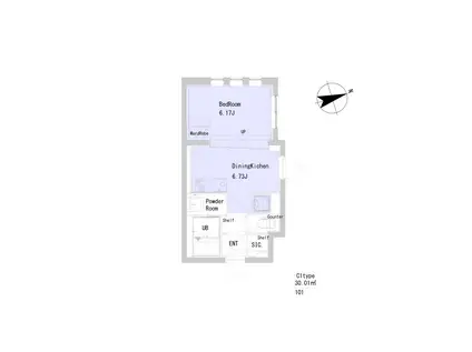 SOU高円寺II(1DK/1階)の間取り写真