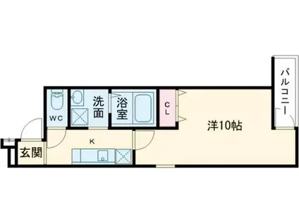 フジパレス上野芝III番館(1K/2階)の間取り写真