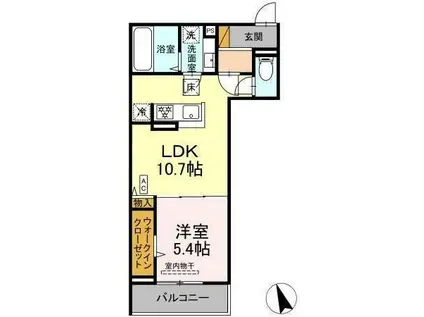 オーガスタハイツ(1LDK/3階)の間取り写真