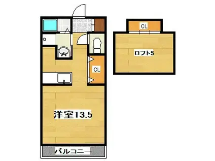 パルティール(ワンルーム/2階)の間取り写真