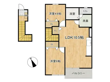 リゾートハイム(2LDK/2階)の間取り写真