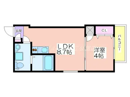 メゾン・オークルI(1LDK/3階)の間取り写真