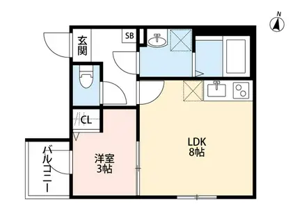 THE HOUSE与野本町BLANCE(1LDK/1階)の間取り写真