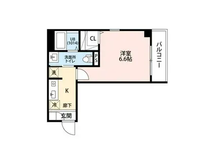 BRIGHTEN新中野(1K/2階)の間取り写真