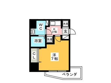 S-RESIDENCE松戸(ワンルーム/3階)の間取り写真