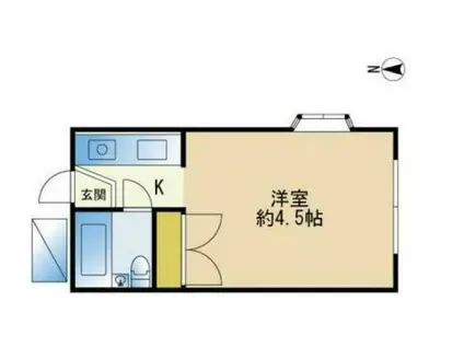 プラザドゥソフィアB棟(ワンルーム/1階)の間取り写真