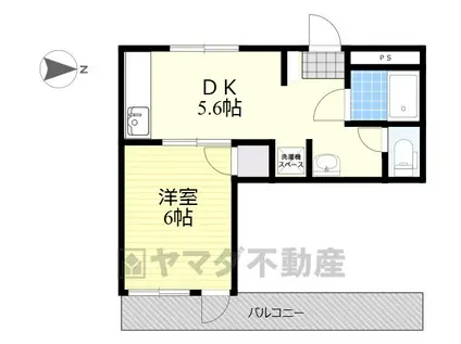 ピットインR一番館(1DK/5階)の間取り写真