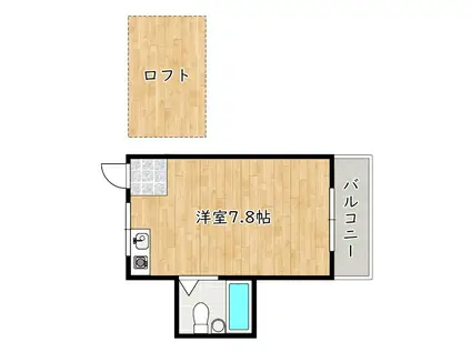 松野コーポB棟(ワンルーム/3階)の間取り写真