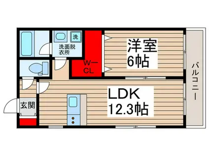 サニーヒルズ(1LDK/2階)の間取り写真
