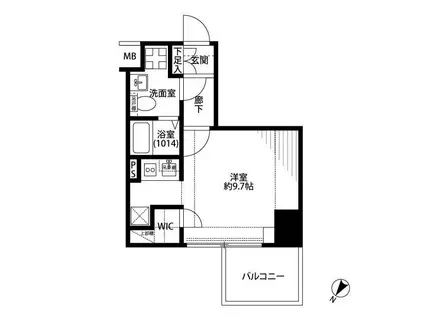 プレール・ドゥーク東京イーストV(ワンルーム/12階)の間取り写真